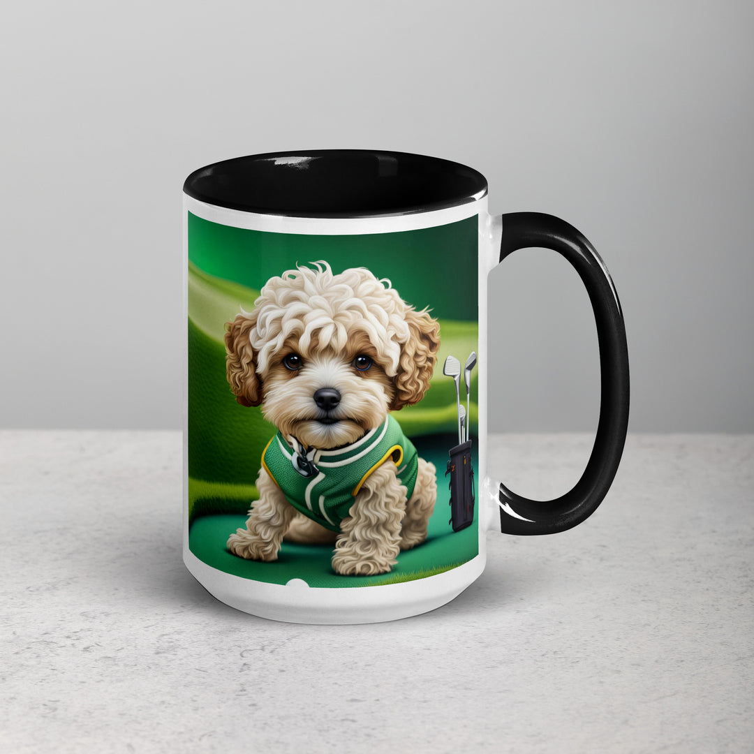 Maltipoo Golfer- Mug with Color Inside v7