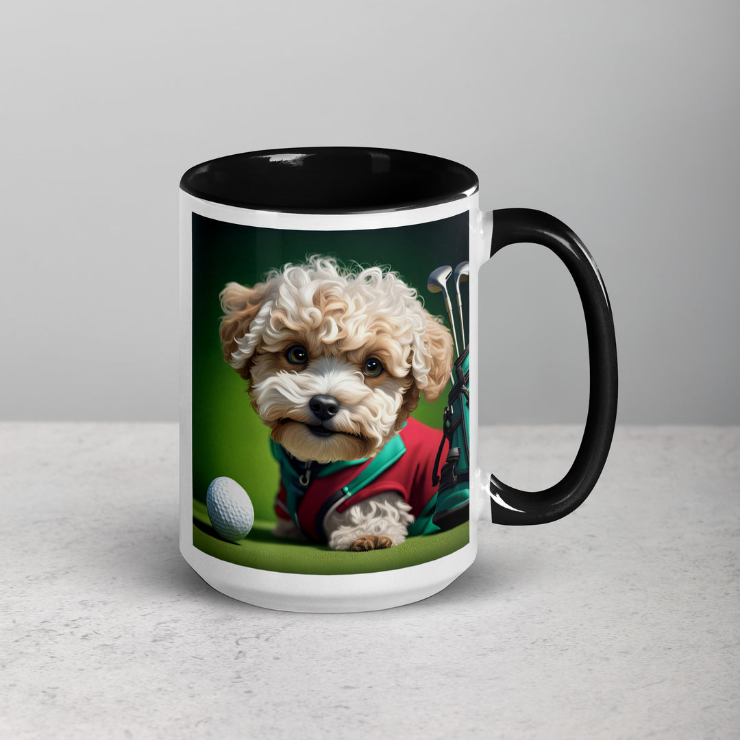 Maltipoo Golfer- Mug with Color Inside v9