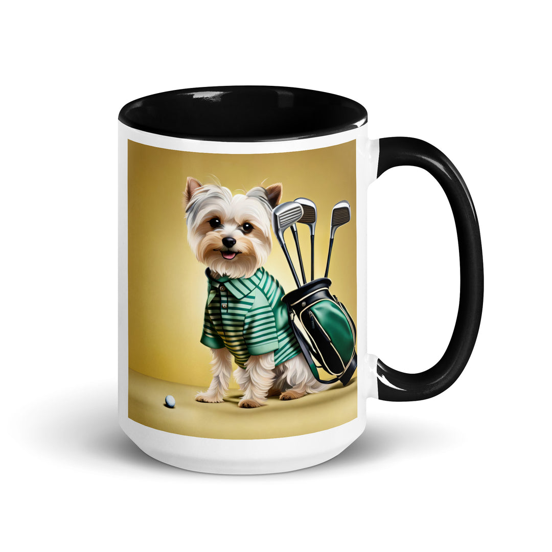 Morkie Golfer- Mug with Color Inside