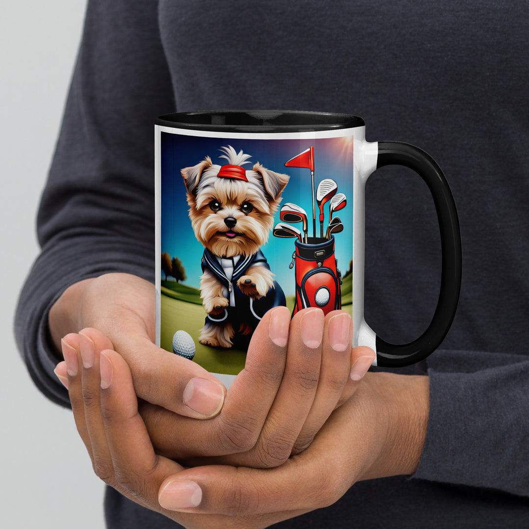 Morkie Golfer- Mug with Color Inside v2