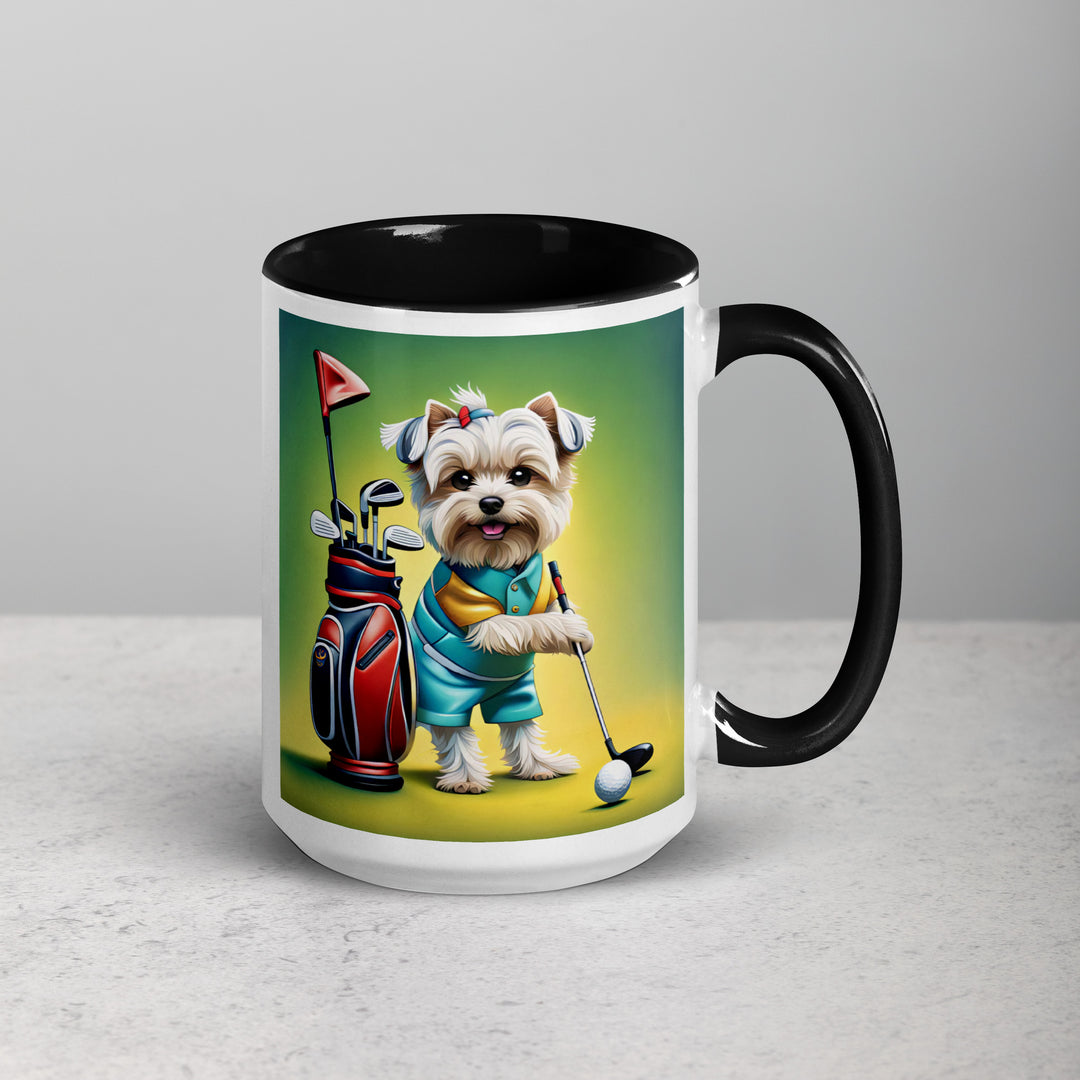 Morkie Golfer- Mug with Color Inside v4