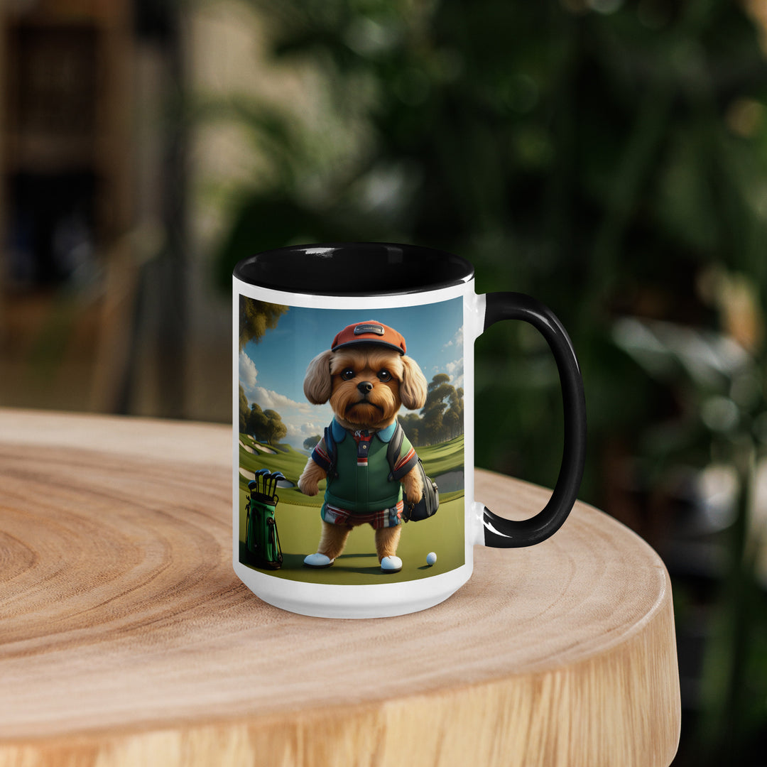 Pekapoo Golfer- Mug with Color Inside v2