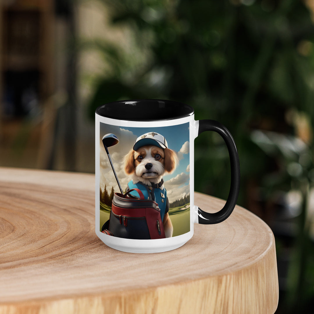 Pekapoo Golfer- Mug with Color Inside v4