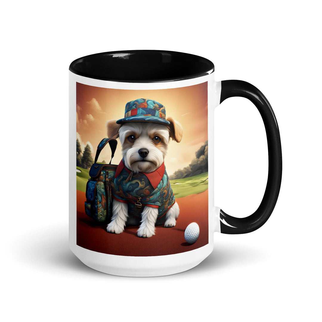 Pekapoo Golfer- Mug with Color Inside v5