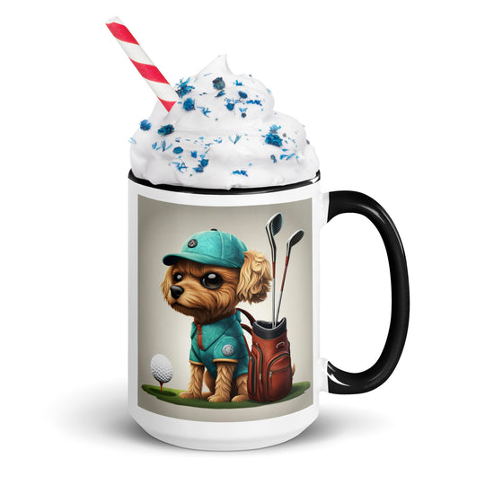 Pekapoo Golfer- Mug with Color Inside v7