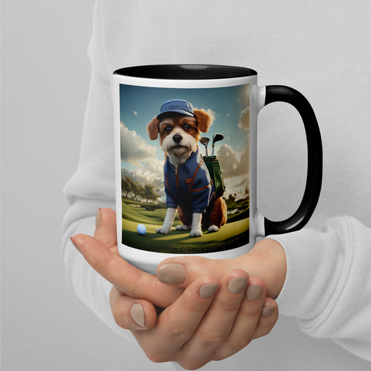 Pekapoo Golfer- Mug with Color Inside v10