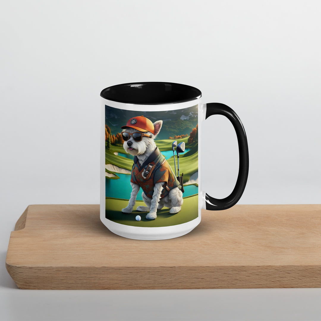 Pekapoo Golfer- Mug with Color Inside v13