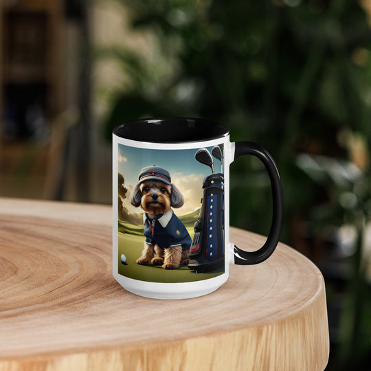 Pekapoo Golfer- Mug with Color Inside v6