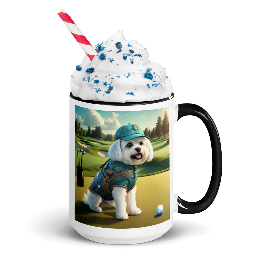 Pekapoo Golfer- Mug with Color Inside v11