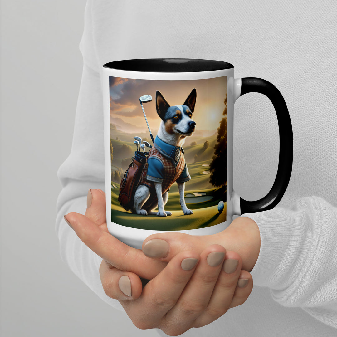 Texas Heeler Golfer- Mug with Color Inside v6