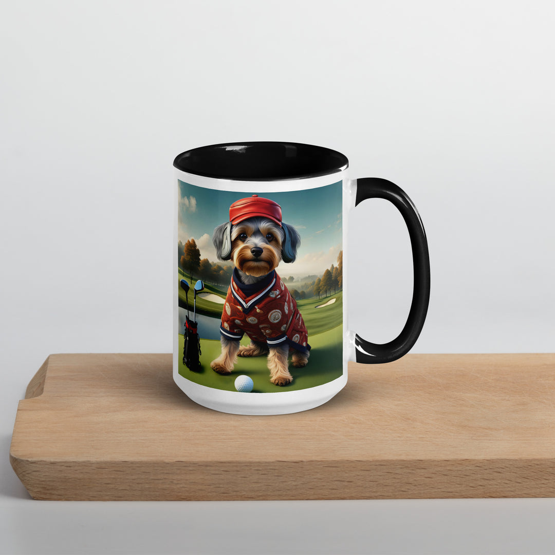 Yorkipoo Golfer- Mug with Color Inside v2