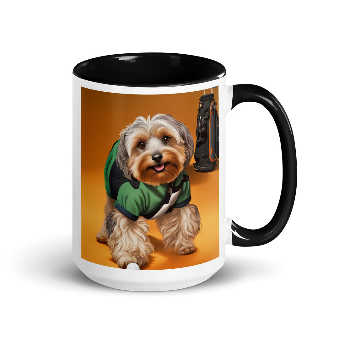 Yorkipoo Golfer- Mug with Color Inside v11