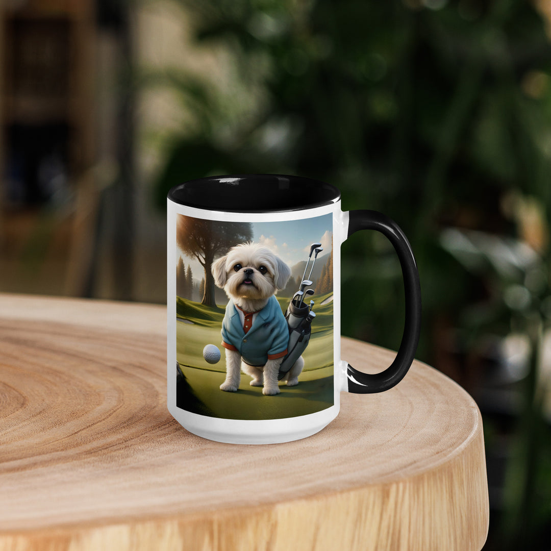 Pugapoo Golfer- Mug with Color Inside v4