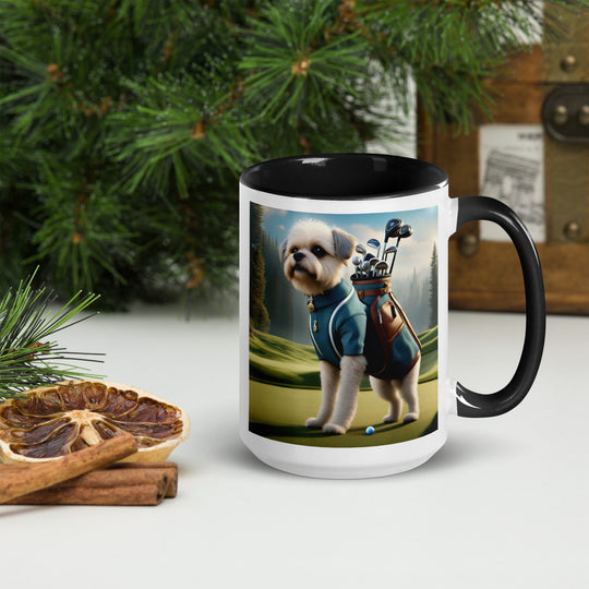 Pugapoo Golfer- Mug with Color Inside v9