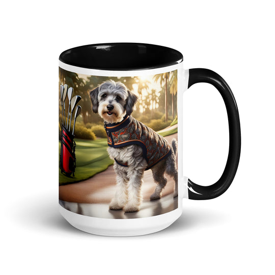 Schnoodle Golfer- Mug with Color Inside v11