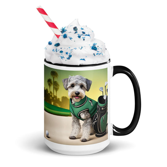 Schnoodle Golfer- Mug with Color Inside v13