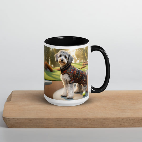 Schnoodle Golfer- Mug with Color Inside v14