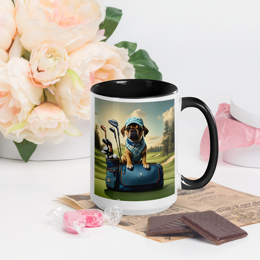 Puggle Golfer- Mug with Color Inside v2