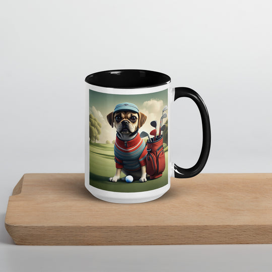 Puggle Golfer- Mug with Color Inside v3