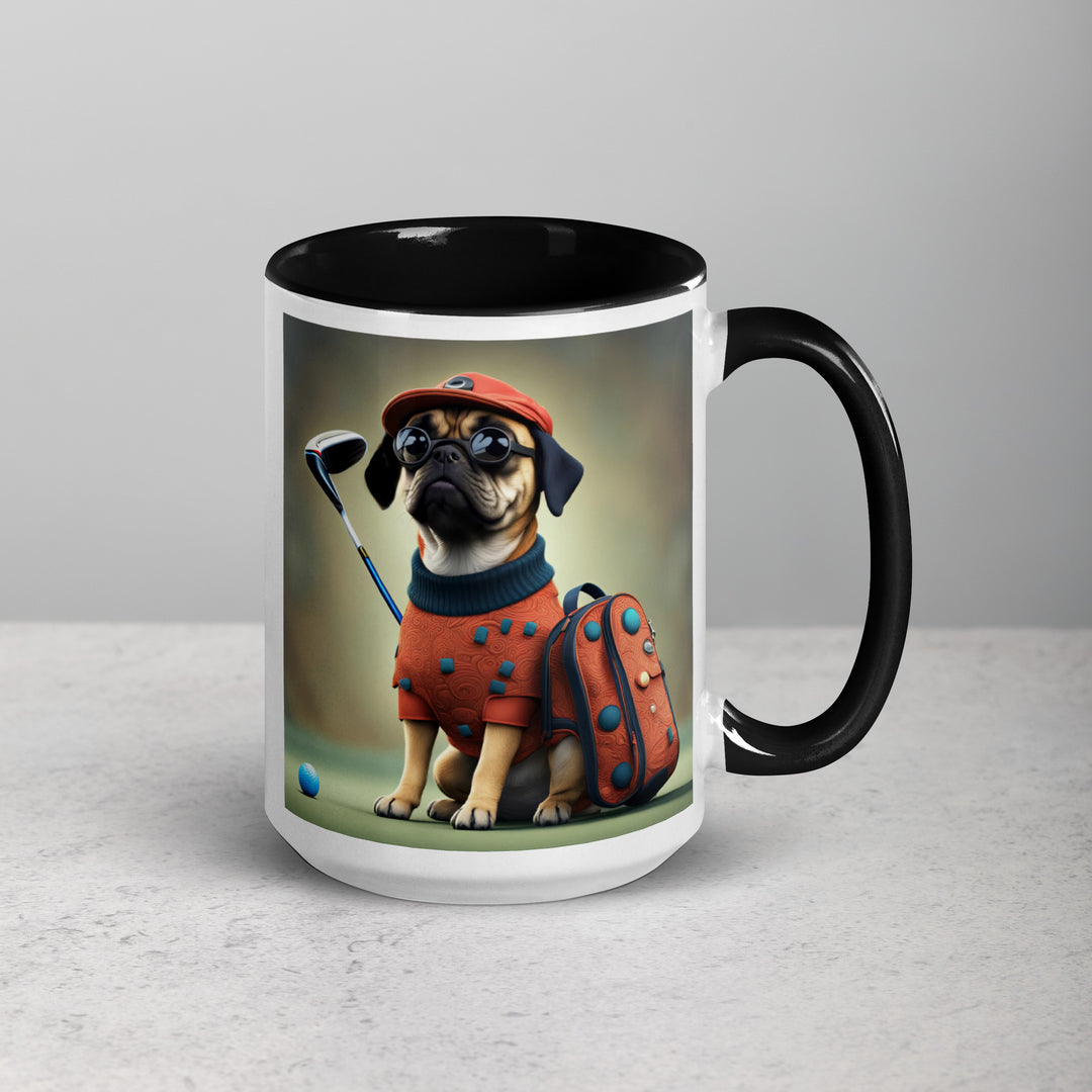 Puggle Golfer- Mug with Color Inside v4