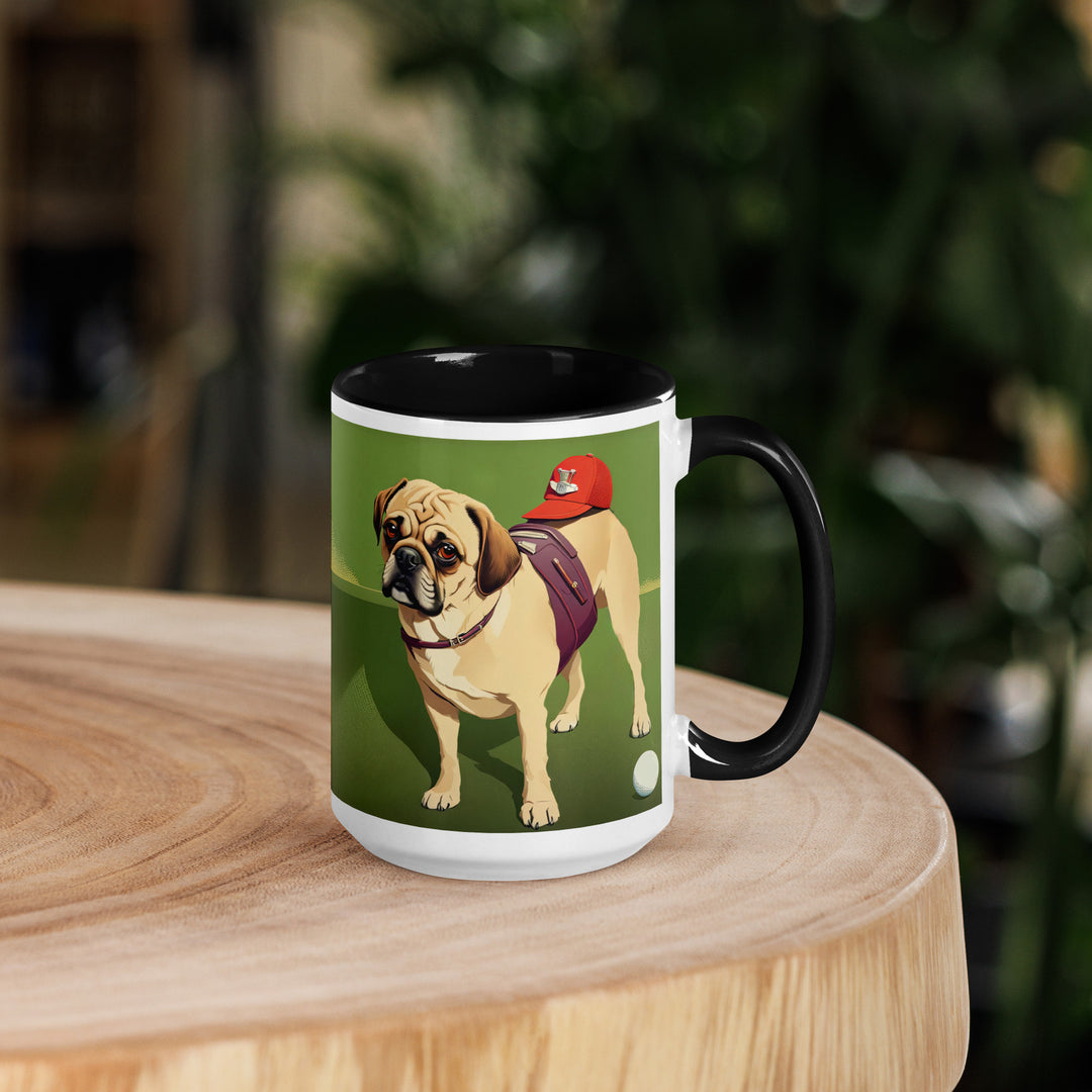 Puggle Golfer- Mug with Color Inside v11