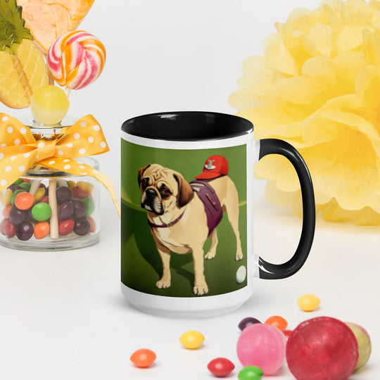 Puggle Golfer- Mug with Color Inside v12