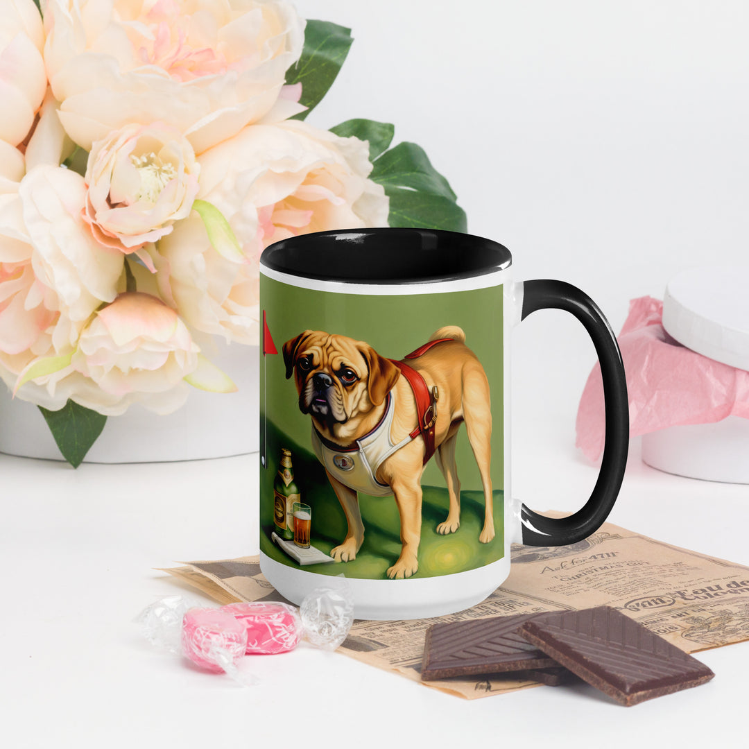 Puggle Golfer- Mug with Color Inside v15