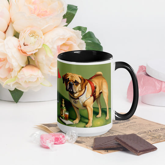 Puggle Golfer- Mug with Color Inside v15