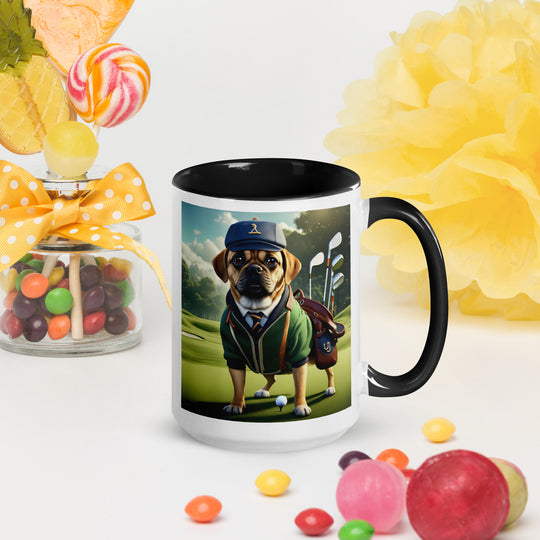 Puggle Golfer- Mug with Color Inside v16