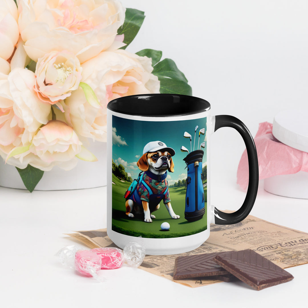 Puggle Golfer- Mug with Color Inside v17