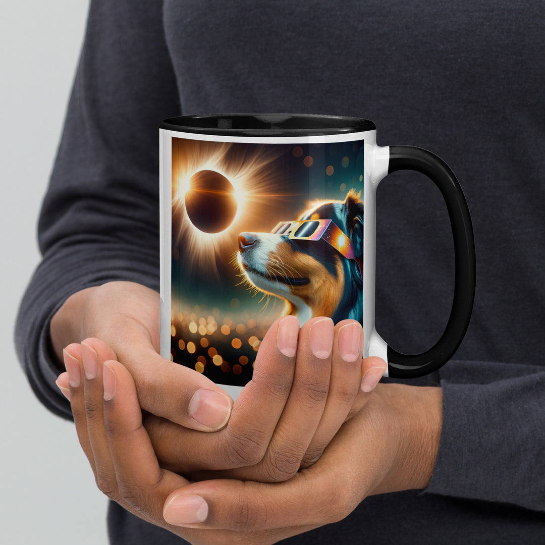 Australian Shepherd Eclipse- Mug with Color Inside