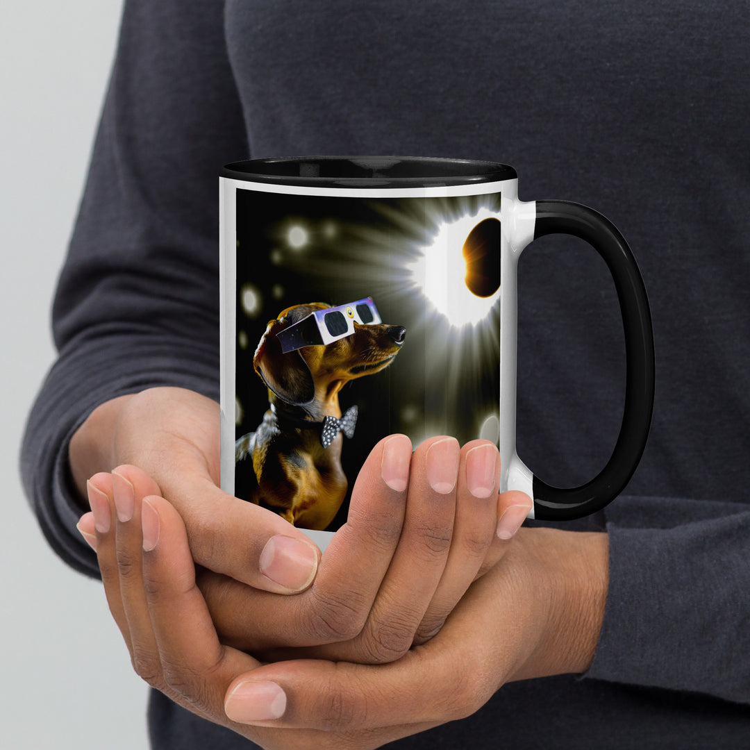 Dachshund Eclipse- Mug with Color Inside v2