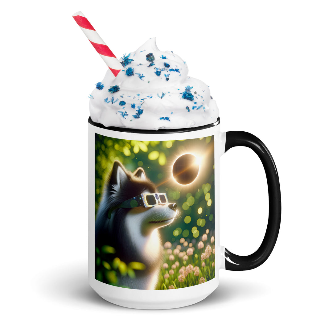 Pomsky Eclipse- Mug with Color Inside v2