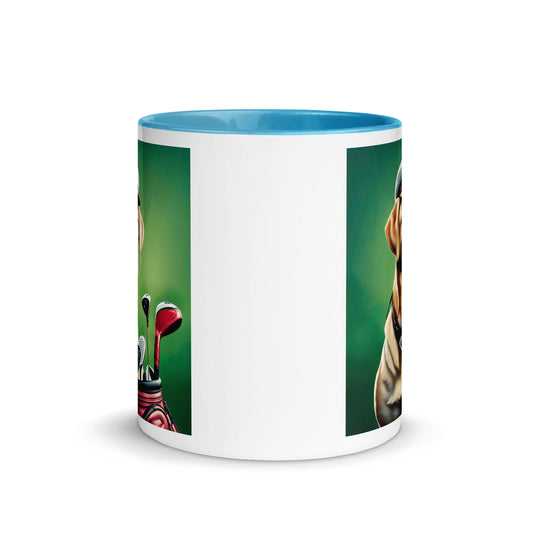 Mug with Color Inside-Labrador Retriever Golfer V2