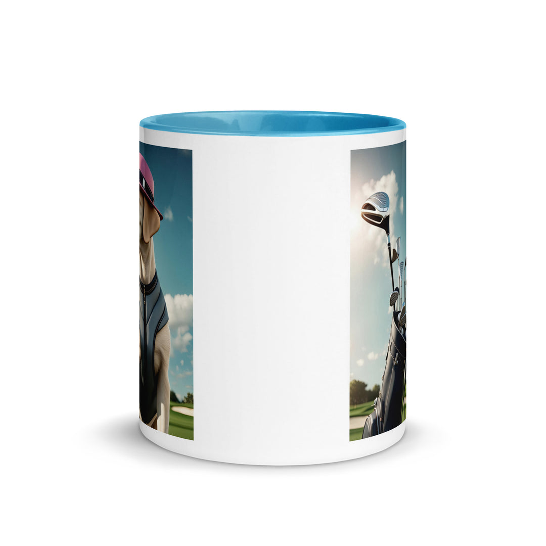 Mug with Color Inside-Labrador Retriever Golfer V3