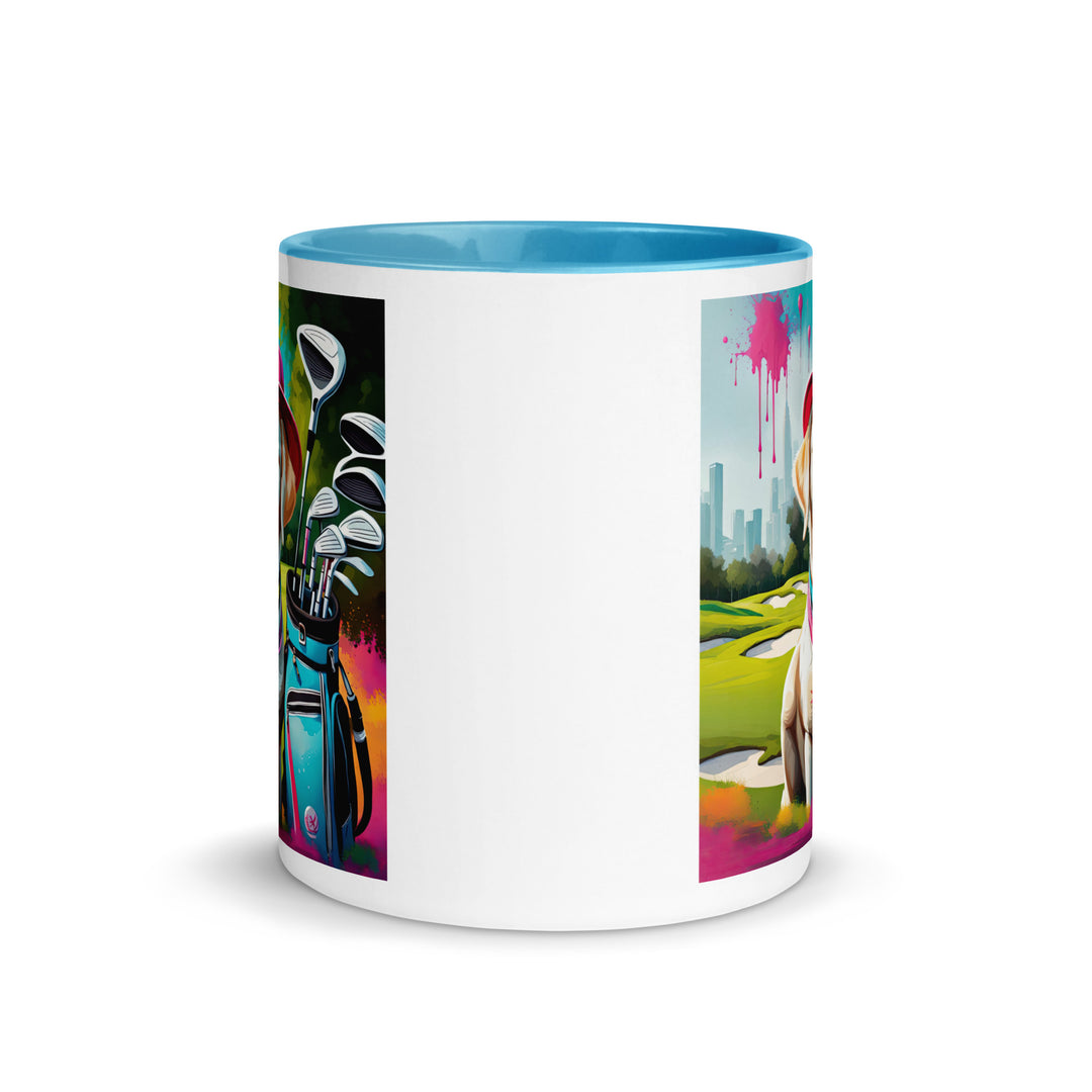 Mug with Color Inside-Labrador Retriever Golfer v9