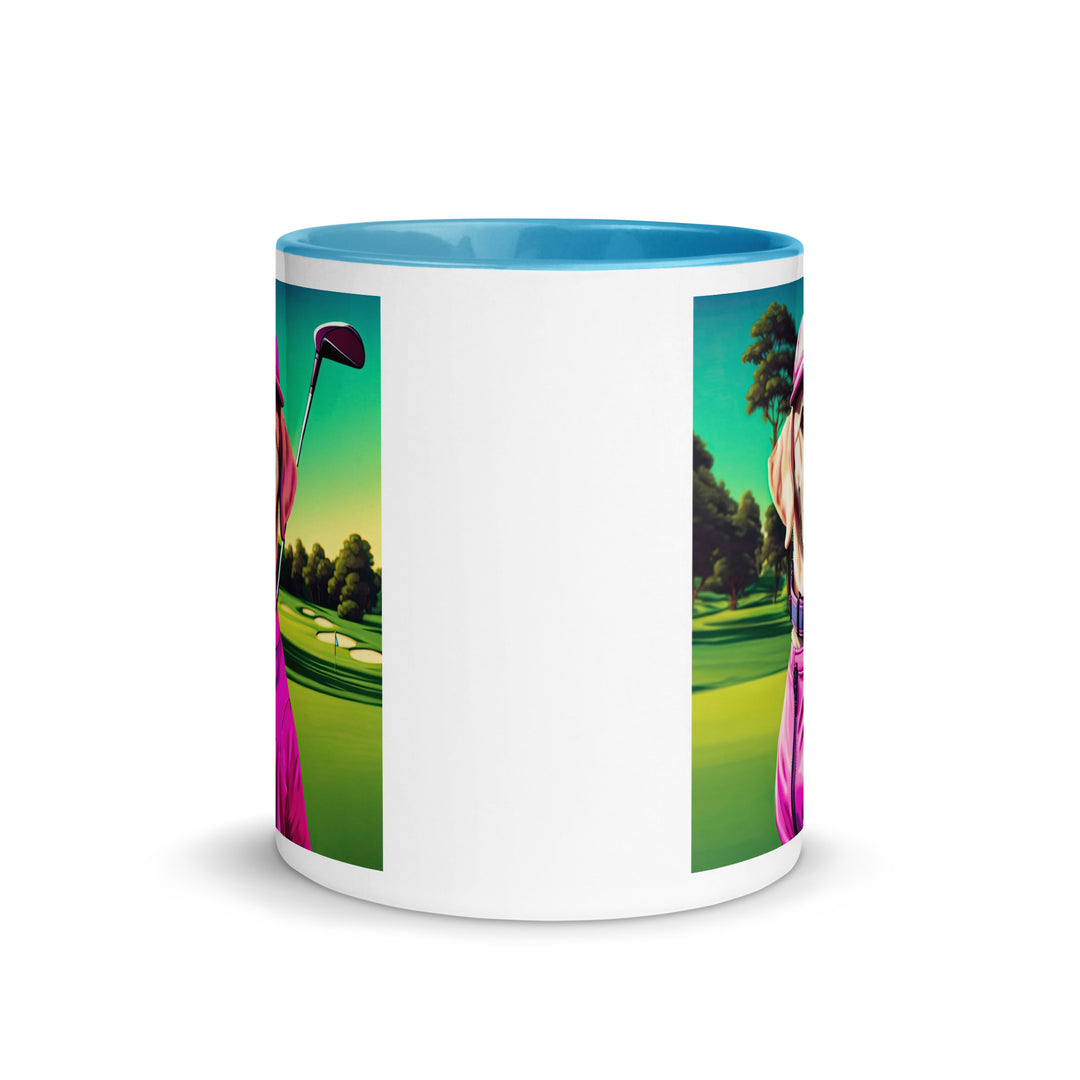 Mug with Color Inside-Labrador Retriever Golfer V14