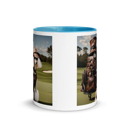 Poodle Golfer- Mug with Color Inside v6