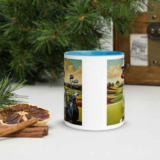 Dachshund Golfer- Mug with Color Inside v3