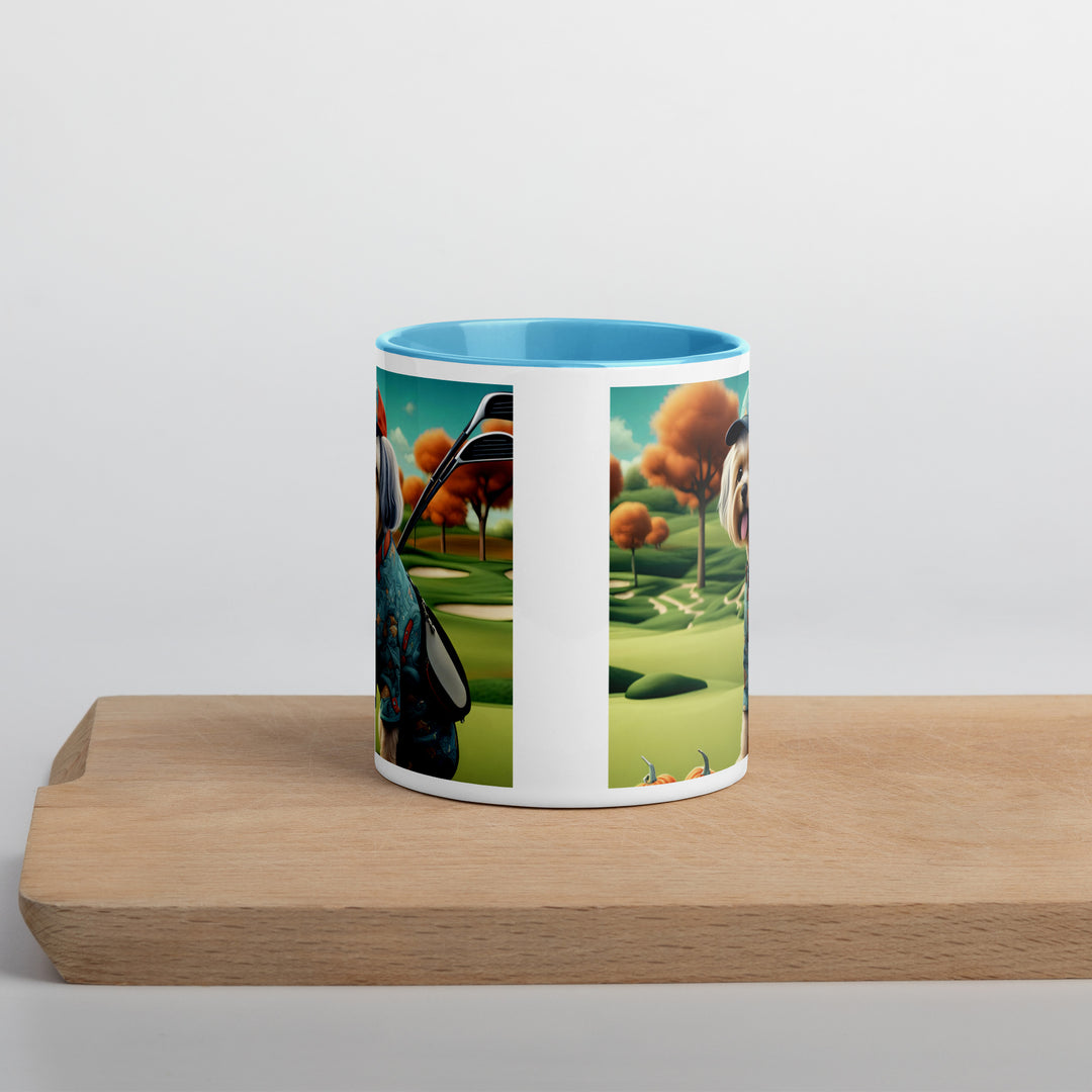 Pekapoo Golfer- Mug with Color Inside v8