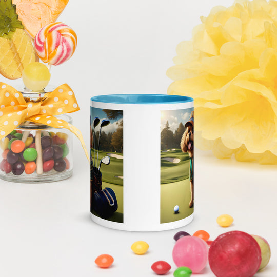 Pekapoo Golfer- Mug with Color Inside v12