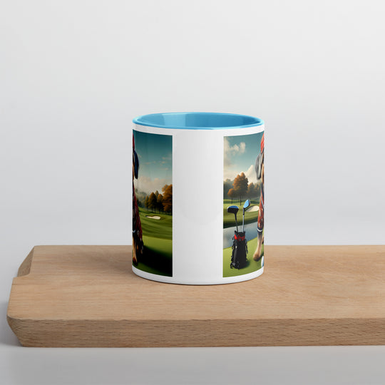 Yorkipoo Golfer- Mug with Color Inside v2