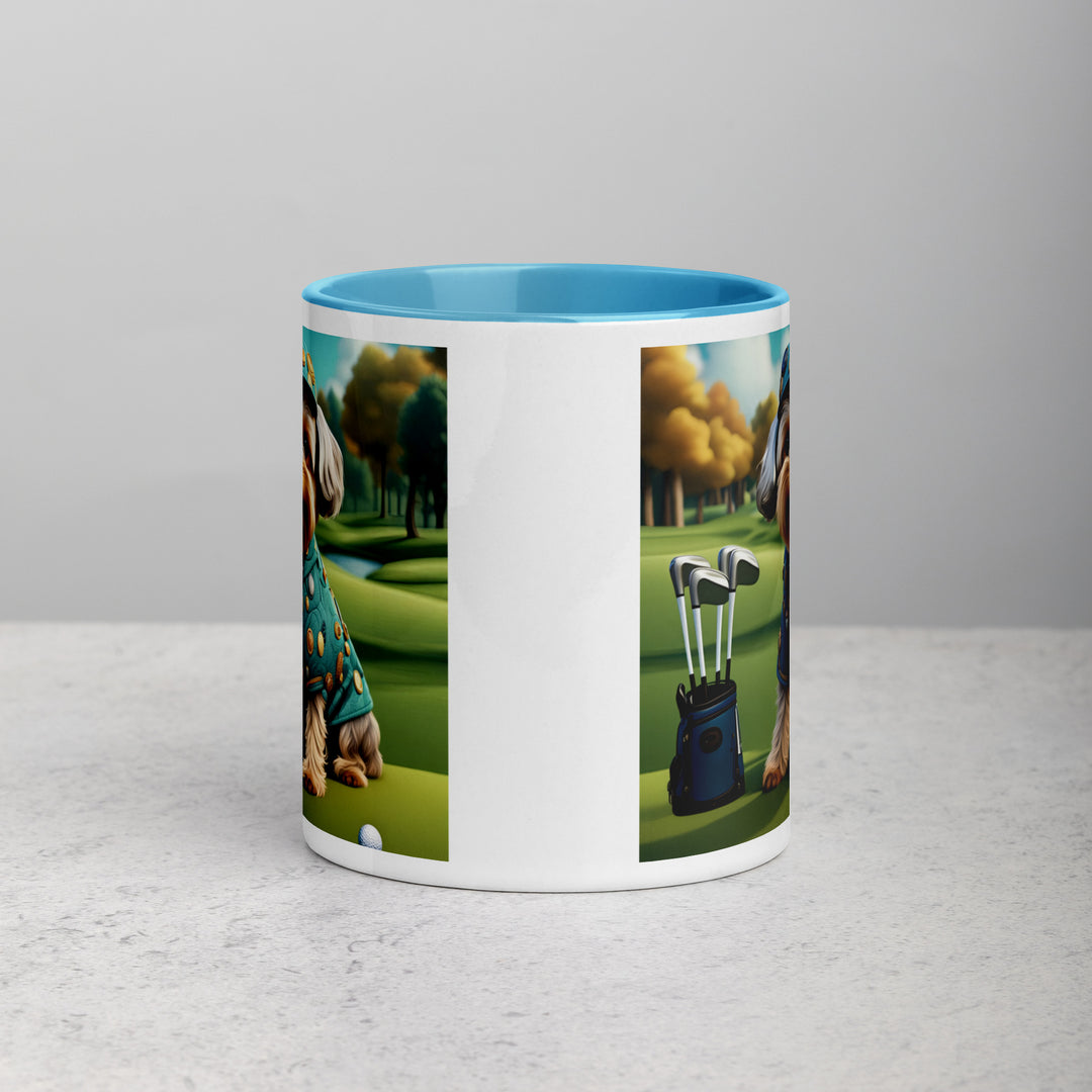 Yorkipoo Golfer- Mug with Color Inside v3