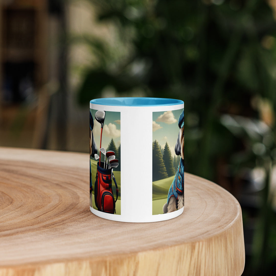 Yorkipoo Golfer- Mug with Color Inside v4