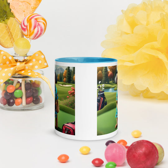 Yorkipoo Golfer- Mug with Color Inside v8