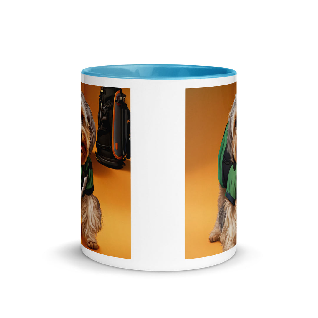 Yorkipoo Golfer- Mug with Color Inside v11