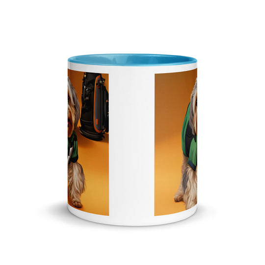 Yorkipoo Golfer- Mug with Color Inside v11