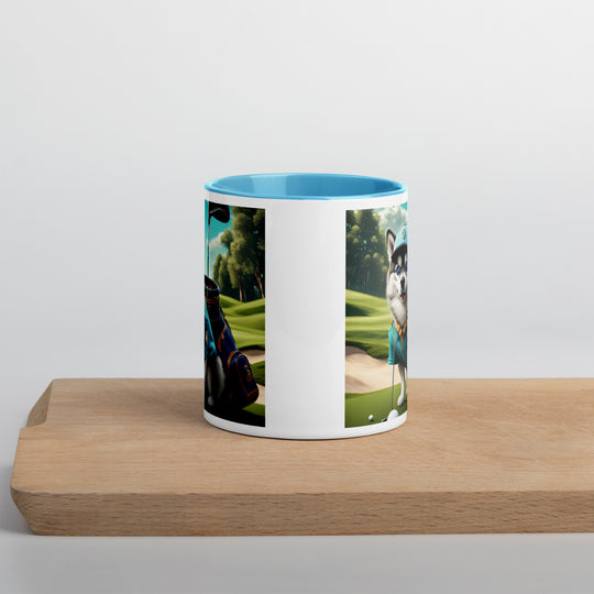 Pomsky Golfer- Mug with Color Inside