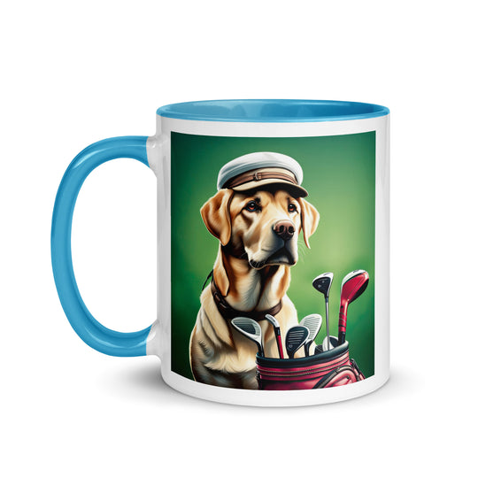 Mug with Color Inside-Labrador Retriever Golfer V2