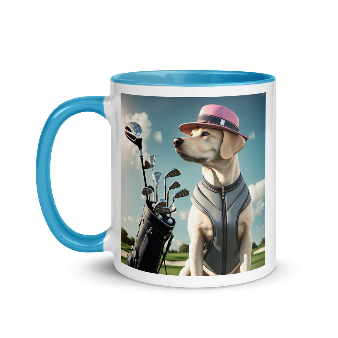 Mug with Color Inside-Labrador Retriever Golfer V3